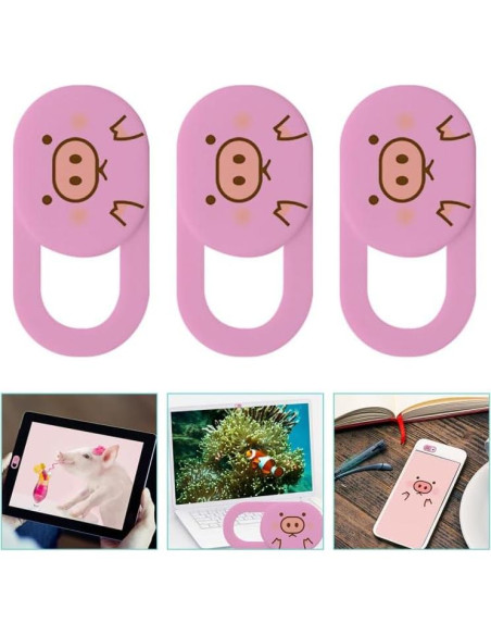 3 Piezas Cubierta Deslizante Webcam SEWACC Rosa para Laptop