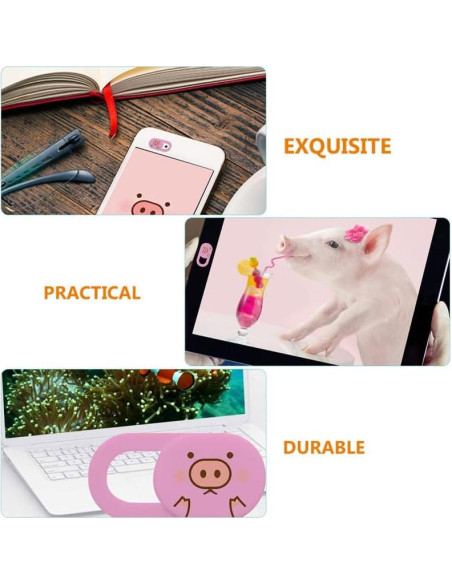 3 Piezas Cubierta Deslizante Webcam SEWACC Rosa para Laptop