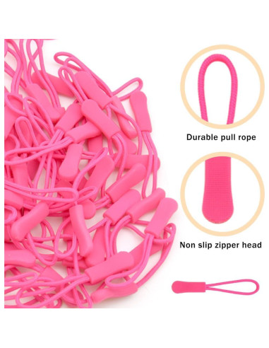 Tiradores de Cremallera Yosawa 50 Piezas Nylon Rosa Oscuro