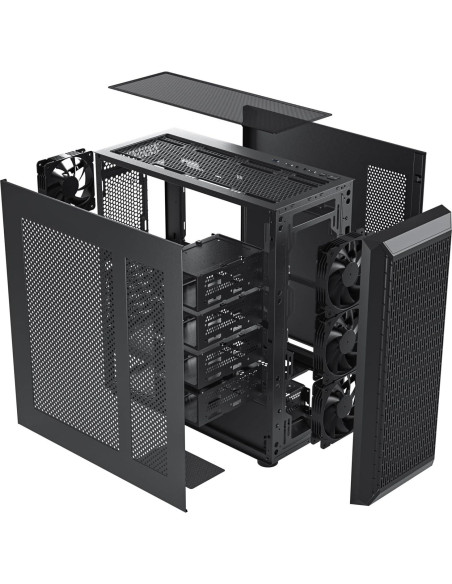 Caja de Computadora DARKROCK Classico MAX ATX Negra con 4 Ventiladores