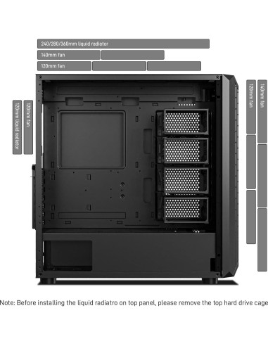 Caja de Computadora DARKROCK Classico MAX ATX Negra con 4 Ventiladores