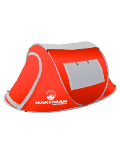 Tienda de Camping Domo 2 Personas Wakeman Rojo Impermeable