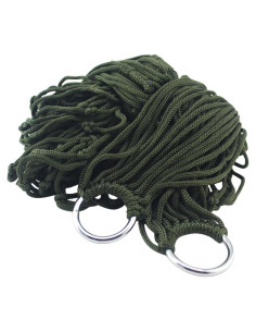 Hamaca de Malla de Nylon Garneck 240x80 cm Verde Oscuro