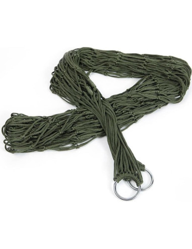 Hamaca de Malla de Nylon Garneck 240x80 cm Verde Oscuro