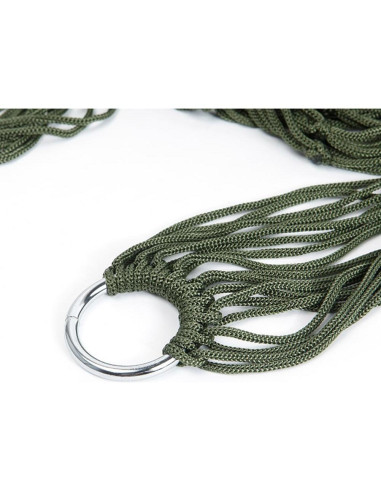Hamaca de Malla de Nylon Garneck 240x80 cm Verde Oscuro