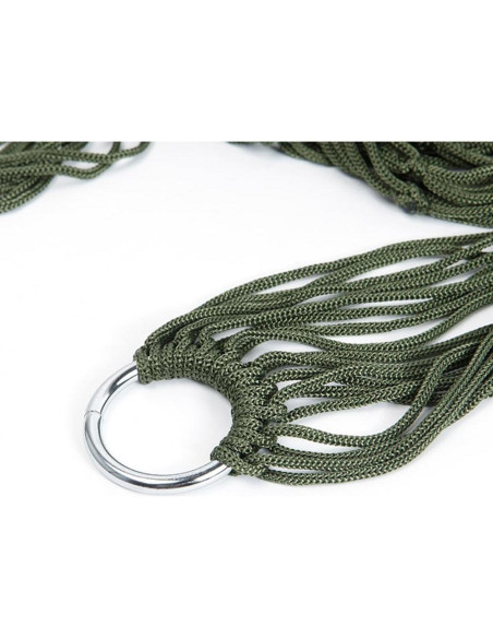 Hamaca de Malla de Nylon Garneck 240x80 cm Verde Oscuro