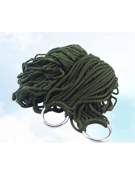Hamaca de Malla de Nylon Garneck 240x80 cm Verde Oscuro