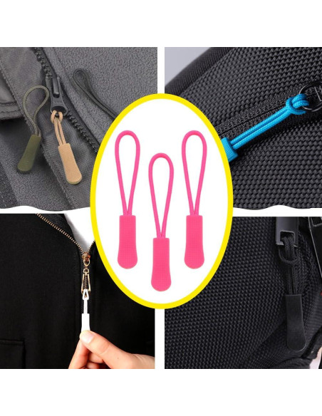 Tiradores de Cremallera Yosawa 50 Piezas Nylon Rosa Oscuro