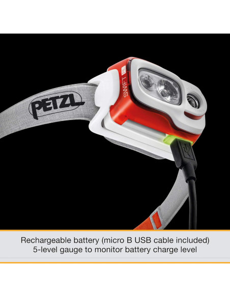 Linterna Frontal Recargable Petzl Swift RL 900 Lúmenes