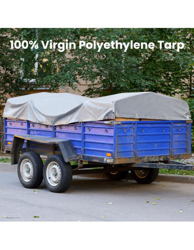 Lona Resistente al Agua Sunvigor 3.66x4.88m 16Mil Plata