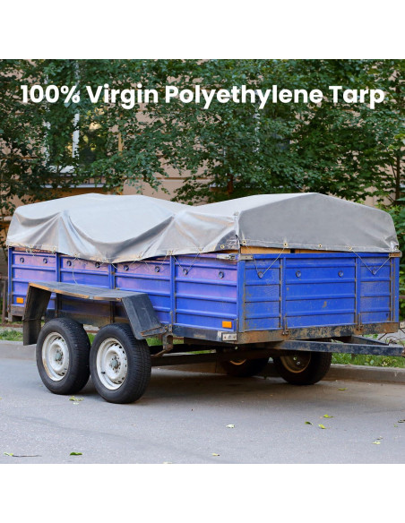 Lona Resistente al Agua Sunvigor 3.66x4.88m 16Mil Plata