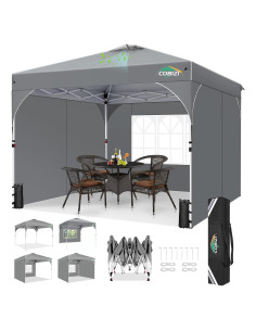 Carpa Plegable COBIZI 10x10m Impermeable con 3 Paredes
