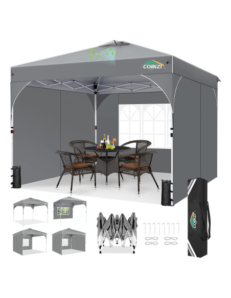 Carpa Plegable COBIZI 10x10m Impermeable con 3 Paredes