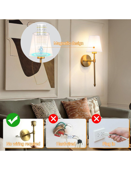 Juego de Apliques de Pared Inalámbricos Nekhung 50.8cm RGB