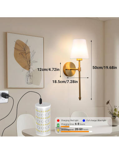 Juego de Apliques de Pared Inalámbricos Nekhung 50.8cm RGB