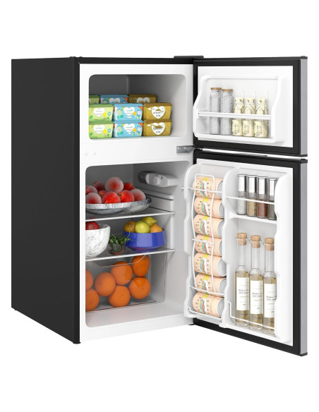 Mini Nevera HOMCOM 3.2 Pies Cúbicos Doble Puerta Negra