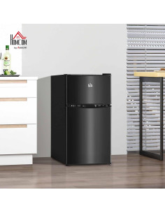 Mini Nevera HOMCOM 3.2 Pies Cúbicos Doble Puerta Negra 2