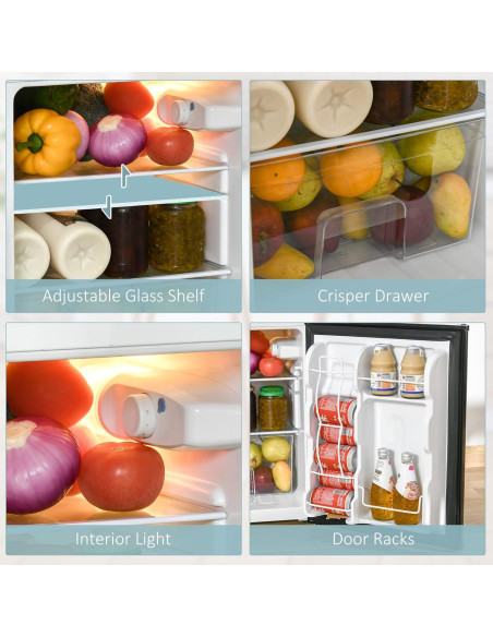 Mini Nevera HOMCOM 3.2 Pies Cúbicos Doble Puerta Negra