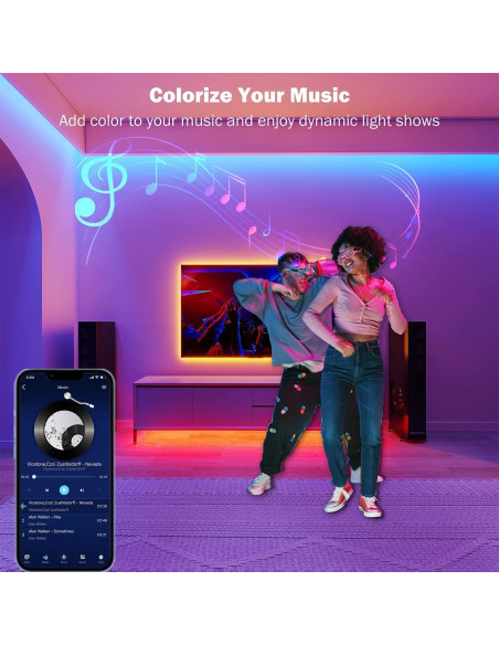 Tira de Luz LED Inteligente 10m Leeleberd RGB Control Remoto