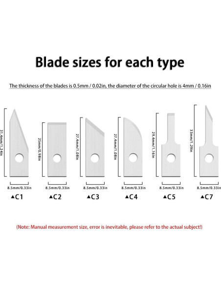 Hojas de Repuesto Cuchillo Cortador Ultrasónico Chawke CK01 50pcs