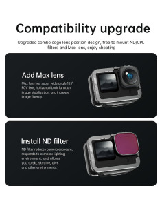 Caja de Aluminio TELESIN para GoPro Hero 13 12 11 10 9 con Montaje 2