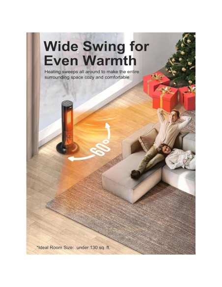 Calefactor de Torre TRUSTECH 1500W 66 cm con Control Remoto