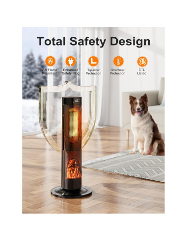 Calefactor de Torre TRUSTECH 1500W 66 cm con Control Remoto