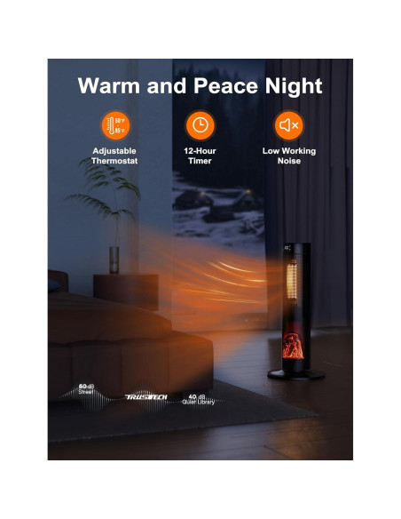 Calefactor de Torre TRUSTECH 1500W 66 cm con Control Remoto