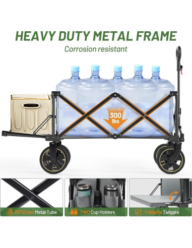 Carro Plegable Timber Ridge 49" con Puerta Trasera y Frenos