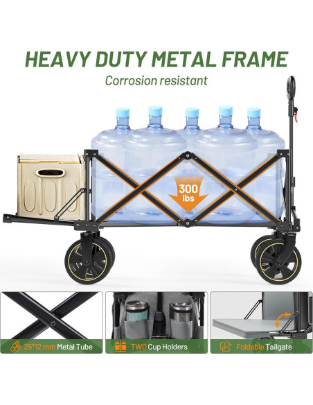 Carro Plegable Timber Ridge 49" con Puerta Trasera y Frenos