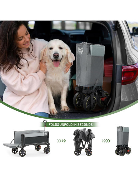 Carro Plegable Timber Ridge 49" con Puerta Trasera y Frenos