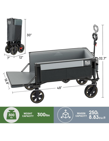 Carro Plegable Timber Ridge 49" con Puerta Trasera y Frenos