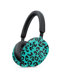 Carcasa de Fibra de Carbono MightySkins para Auriculares Sony WH-1000XM5 - Leopardo Teal