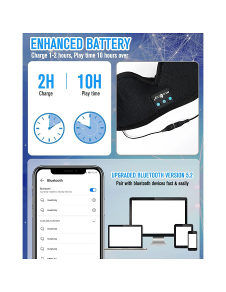 Módulo Bluetooth 5.4 MUSICOZY para Auriculares para Dormir