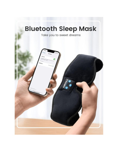 Auriculares para dormir ANRUOLA con máscara Bluetooth 5.3