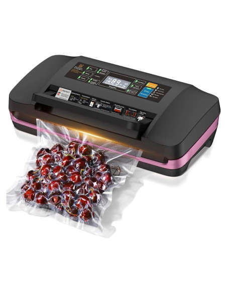Máquina de Sellado al Vacío QIQIAOB SV608 130W Rosa