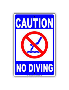 Señal de Aluminio Precaución No Bucear Afterprints 20x30cm