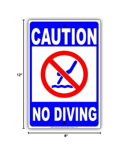 Señal de Aluminio Precaución No Bucear Afterprints 20x30cm 2