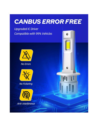 Bombillas LED H1 AUTOONE 600% Más Brillantes 6500K - Paquete de 2