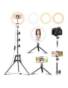 Luz de Anillo LED 30 cm PEYOU con Trípode Extensible 152 cm