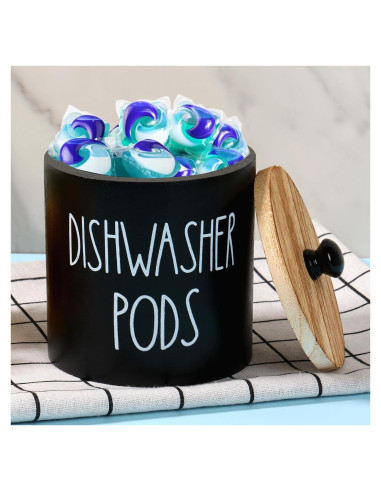 Contenedor de Cápsulas para Lavavajillas DJAPWPX Negro 12x12x13 cm