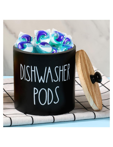 Contenedor de Cápsulas para Lavavajillas DJAPWPX Negro 12x12x13 cm