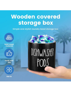 Contenedor de Cápsulas para Lavavajillas DJAPWPX Negro 12x12x13 cm 2