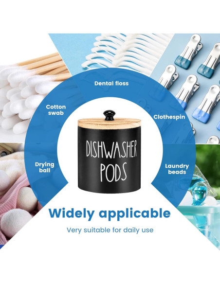 Contenedor de Cápsulas para Lavavajillas DJAPWPX Negro 12x12x13 cm