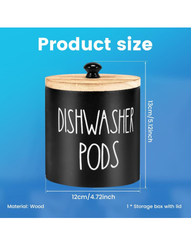 Contenedor de Cápsulas para Lavavajillas DJAPWPX Negro 12x12x13 cm