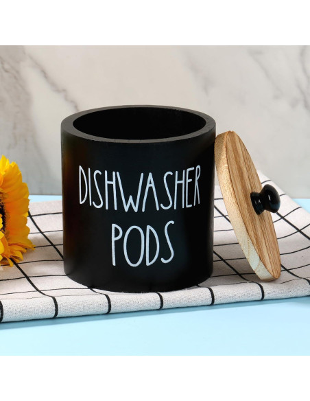 Contenedor de Cápsulas para Lavavajillas DJAPWPX Negro 12x12x13 cm