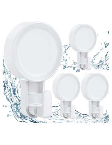 Ganchos de Ducha Teletrogy 4 Pack Ventosa Alta Resistencia 5 kg