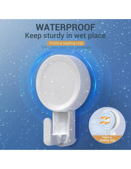 Ganchos de Ducha Teletrogy 4 Pack Ventosa Alta Resistencia 5 kg