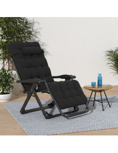 Silla de Gravedad Cero Suteck Negra Reclinable con Cojín 10 cm 2