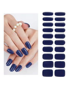 Tiras de Uñas de Gel Yekafue 20 Pcs Azul Zafiro Fácil Aplicación
